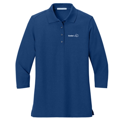 CL322 • Port Authority® Women's Silk Touch™ 3/4-Sleeve Polo