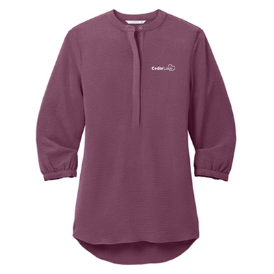 CL324 • Port Authority® Women's 3/4-Sleeve Textured Crepe Tunic