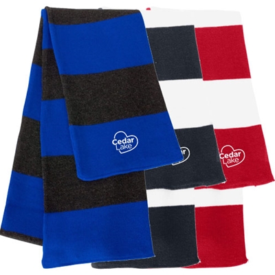 CL208<br>Rugby Striped Knit Scarf